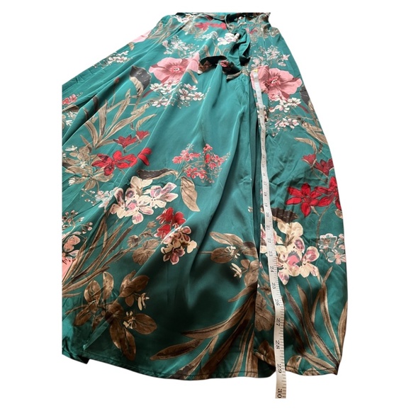 Lulus Dark Floral Maxi Gown with Side Slit and Tie Belt Size Medium - Picture 8 of 10